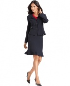 Tahari by ASL's pleated-peplum skirt suit brings a feminine touch to the boardroom, to business meetings or wherever your job takes you.