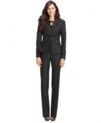 Refined, streamlined and full of unique details, Tahari by ASL's pantsuit adds an appealing edge to your office wardrobe.