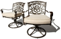 Strathwood St. Thomas Cast Aluminum Swivel Dining Arm Chair, Set of 2 Strathwood St. Thomas Cast Aluminum Swivel Dining Arm Chair, Set of 2