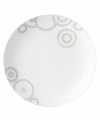 Tiny squares with a hint of shine run circles around this glossy white salad plate from Mikasa dinnerware. These dishes are from a fresh, spirited collection that's made for modern tables. Sparkle Circles features minimalist shapes in sturdy bone china for anytime use.