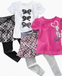 Playful plaid. She can jump into these plaid skeggings and cute matching top from Flapdoodles to bring a fresh, fun twist to playtime. Playful plaid. She can jump into these plaid skeggings and cute matching top from Flapdoodles to bring a fresh, fun twist to playtime.