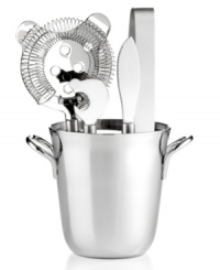 Mix it up. Timeless sophistication is in your hands with the Gala bar tools set from Martha Stewart Collection. Featuring all the essentials for a perfectly tended bar, from tongs to strainer, in gleaming stainless steel. Mix it up. Timeless sophistication is in your hands with the Gala bar tools set from Martha Stewart Collection. Featuring all the essentials for a perfectly tended bar, from tongs to strainer, in gleaming stainless steel.