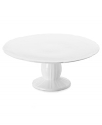 Scalloped detail adds a touch of texture to the simply elegant Antique White cake stand by Mikasa. Ultra-durable porcelain is equally suited for formal dinner parties and every day. Scalloped detail adds a touch of texture to the simply elegant Antique White cake stand by Mikasa. Ultra-durable porcelain is equally suited for formal dinner parties and every day.
