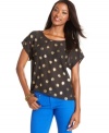 Metallic dots give this Style&co. top a charming finish. Looks great paired with colorful pants!