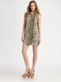 Bold animal print highlights sumptuous silk in this tailored button-down shift.Point collarSleevelessButton-down placketFlap hip pocketsAbout 17 natural waistSilkDry cleanImportedModel shown is 5'10 (177cm) wearing US size Small. Bold animal print highlights sumptuous silk in this tailored button-down shift.Point collarSleevelessButton-down placketFlap hip pocketsAbout 17 natural waistSilkDry cleanImportedModel shown is 5'10 (177cm) wearing US size Small.