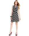 Vince Camuto reinterprets houndstooth with this gorgeous tie-neck dress--perfect for pairing with a heel in a bold hue! (Clearance)