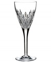 Waterford crystal is made even more radiant with the complex cuts of Monique Lhuillier's Arianne stemware. A sleek silhouette is rooted in a simply luminous and substantial base for a goblet that's beautifully balanced.