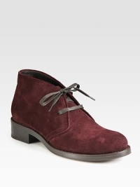 Menswear-inspired suede design with a stacked heel and lace-up front. Stacked heel, 1¼ (30mm)Suede upperLeather liningLeather and rubber solePadded insoleMade in ItalyOUR FIT MODEL RECOMMENDS ordering true size. Menswear-inspired suede design with a stacked heel and lace-up front. Stacked heel, 1¼ (30mm)Suede upperLeather liningLeather and rubber solePadded insoleMade in ItalyOUR FIT MODEL RECOMMENDS ordering true size.