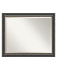 Capture the relaxed ambiance and incomparable charm of Italy's countryside with the Tuscan Rustic wall mirror. Beaded bronze trim separates the black wooden frame from beveled glass. The distressed finish and grand scale command attention in casual settings. Capture the relaxed ambiance and incomparable charm of Italy's countryside with the Tuscan Rustic wall mirror. Beaded bronze trim separates the black wooden frame from beveled glass. The distressed finish and grand scale command attention in casual settings.