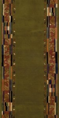 Area Rug 2x8 Runner Contemporary Olive Green Color - Momeni New Wave Rug from RugPal