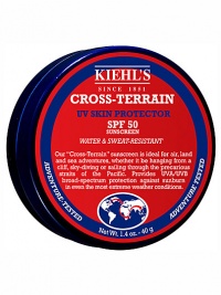 Our Cross-Terrain sunscreen provides optimum UVA/UVB broad-spectrum protection against sunburn in even the most extreme weather conditions. UVA/UVB protection with SPF 50. Water, sweat and wind-resistant. Unscented, water-free formula. 1.4 oz. Our Cross-Terrain sunscreen provides optimum UVA/UVB broad-spectrum protection against sunburn in even the most extreme weather conditions. UVA/UVB protection with SPF 50. Water, sweat and wind-resistant. Unscented, water-free formula. 1.4 oz.