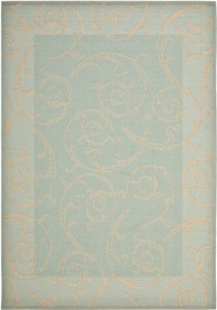 Area Rug 6x9 Rectangle Transitional Aqua - Cream Color - Safavieh Courtyard Rug from RugPal Area Rug 6x9 Rectangle Transitional Aqua - Cream Color - Safavieh Courtyard Rug from RugPal