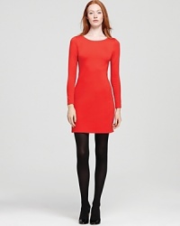 Prepare to stop traffic in this fiery, flame-hued Theory dress rendered in a flattering stretch fabric. Prepare to stop traffic in this fiery, flame-hued Theory dress rendered in a flattering stretch fabric.