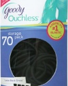 Goody Ouchless Pillow Pack Black Elastics, 4mm, 70 Count