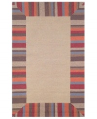 Beachy-keen! A vivid burst of color borders this casually stylish indoor/outdoor rug from the Tommy Bahama Beachcomber collection. Durable, fade-resistant fibers are hand-hooked to create a richly layered surface, making the rug a perfect accent in any high-traffic area. Hose off for easy cleaning. Beachy-keen! A vivid burst of color borders this casually stylish indoor/outdoor rug from the Tommy Bahama Beachcomber collection. Durable, fade-resistant fibers are hand-hooked to create a richly layered surface, making the rug a perfect accent in any high-traffic area. Hose off for easy cleaning.