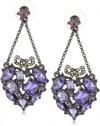 Betsey Johnson Iconic Celestial Crystal Gem Heart Chandelier Earrings