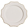 Defined by graceful silhouettes and hand-painted gold rims, this porcelain whiteware from Anna Weatherly adds a charming element to the table. Pair with more lavish pieces from Anna's assortment, or more simple accessories for an understated elegance.