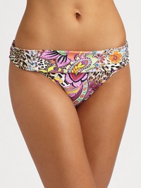 A whimsical animal print covers these sleek, stretch bottoms for a flattering fit. Moderate coverageFold-over waistFully lined82% polyamide/18% spandexHand washImported Please note: Bikini top is sold separately. A whimsical animal print covers these sleek, stretch bottoms for a flattering fit. Moderate coverageFold-over waistFully lined82% polyamide/18% spandexHand washImported Please note: Bikini top is sold separately.