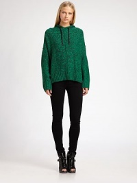 Textured hoodie has dropped shoulders and a boxy silhouette that was borrowed from the boys. Drawstring hoodDropped shouldersLong sleevesRibbed cuffs and hem50% wool/50% acrylicDry cleanImportedModel shown is 5'10 (177cm) wearing US size Small. Textured hoodie has dropped shoulders and a boxy silhouette that was borrowed from the boys. Drawstring hoodDropped shouldersLong sleevesRibbed cuffs and hem50% wool/50% acrylicDry cleanImportedModel shown is 5'10 (177cm) wearing US size Small.