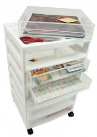 Iris Scrapbook Chest with Organizer Top - Six Drawers - 15 22/25 x 14 1/4 x 26 3/4 inches - White Iris Scrapbook Chest with Organizer Top - Six Drawers - 15 22/25 x 14 1/4 x 26 3/4 inches - White