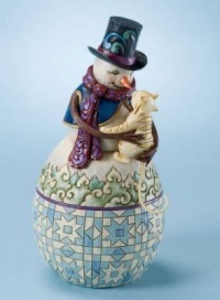 Jim Shore Friendship Keeps Us Warm Classic Snowman with Cat Figurine Jim Shore Friendship Keeps Us Warm Classic Snowman with Cat Figurine