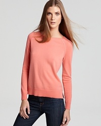 Crafted from luxurious cashmere, this ultra-soft Theory sweater offers a sportier take on the classic crewneck. Crafted from luxurious cashmere, this ultra-soft Theory sweater offers a sportier take on the classic crewneck.