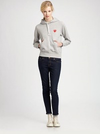 Show your casual side in this classic cotton hoody with a quirky heart emblem and split kangaroo pocket. Drawstring hoodLong sleeves with banded cuffsSplit kangaroo pocketBanded hemCottonHand washImportedModel shown is 5'11 (178cm) wearing US size Small. Show your casual side in this classic cotton hoody with a quirky heart emblem and split kangaroo pocket. Drawstring hoodLong sleeves with banded cuffsSplit kangaroo pocketBanded hemCottonHand washImportedModel shown is 5'11 (178cm) wearing US size Small.