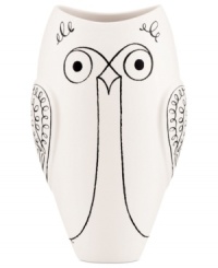 Full of personality, the tall Woodland Park owl vase is a fun surprise in any setting from kate spade new york. Featuring a black and white glaze inspired by Seattle's Phimney Ridge zoo. Full of personality, the tall Woodland Park owl vase is a fun surprise in any setting from kate spade new york. Featuring a black and white glaze inspired by Seattle's Phimney Ridge zoo.