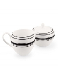 Leave it to kate spade to improve upon the classic sophistication of black and white. A concentric pattern featuring the timeless pairing lends your tabletop a crisp touch of freshness. Leave it to kate spade to improve upon the classic sophistication of black and white. A concentric pattern featuring the timeless pairing lends your tabletop a crisp touch of freshness.