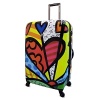 For the art enthusiast, and someone who appreciates the bold patterns and colors that are trademarks of Romero Britto's artwork. This is a must have luggage set for the trendy traveler. This light weight, hard-side collection is durable, and splashed with world renowned pop artist Romero Britto's trendy patterns.