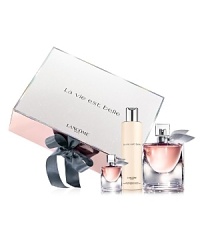 For the holidays, discover Lancôme's newest fragrance collection. La Vie Est Belle entwines the elegance of iris with the strength of patchouli and the sweetness of a gourmand blend for an incredible scent with depth and complexity. The fragrance that makes life more beautiful. Gift set includes: La vie est belle Fragrance Spray 2.5 fl. oz., La vie est belle Body Lotion 6.7 fl. oz. and La vie est belle Mini 0.17 fl. oz.