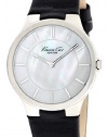 Kenneth Cole New York Men's KC2706 Slim Round Analog MOP dial Black Watch