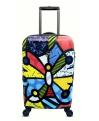 Graphic appeal! Brighten up your trip with the fun and lively coloring of this butterfly-inspired suitcase. You'll always spot your suitcase in a busy terminal and the hardside, frameless construction with built-in TSA lock guarantees your essentials will always arrive in one piece. 7-year warranty. Graphic appeal! Brighten up your trip with the fun and lively coloring of this butterfly-inspired suitcase. You'll always spot your suitcase in a busy terminal and the hardside, frameless construction with built-in TSA lock guarantees your essentials will always arrive in one piece. 7-year warranty.