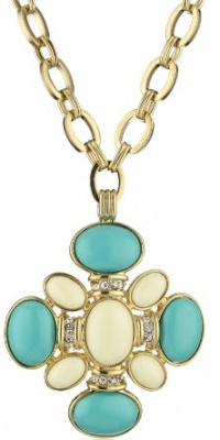 Anne Klein Grove Turq Gold-Tone 32 Medallion Pendant Necklace Anne Klein Grove Turq Gold-Tone 32 Medallion Pendant Necklace