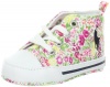 Ralph Lauren Layette Harbour Hi Sneaker (Infant/Toddler),Bright Blush Floral,2 M US Infant
