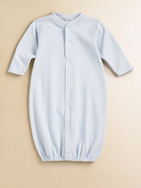 Pamper your little one with this soft, comfy and clever baby sack that converts to a coverall for easy dressing.Front button closure Snap bottom Legs have elastic cuffs Pima cotton Machine wash Imported Please note: Number of snaps may vary depending on size ordered. 