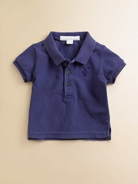 Amazingly soft, this must-have cotton design features an embroidered chest logo.Polo collar Short sleeves Button placket Embroidered chest logo Side slits Cotton Machine wash Imported Please note: Number of buttons may vary depending on size ordered. Amazingly soft, this must-have cotton design features an embroidered chest logo.Polo collar Short sleeves Button placket Embroidered chest logo Side slits Cotton Machine wash Imported Please note: Number of buttons may vary depending on size ordered.