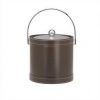 Stitched 3 Qt Ice Bucket with Bale Handle in Chocolate