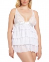 Dreamgirl Women's Plus Size Bridal Bliss Babydoll