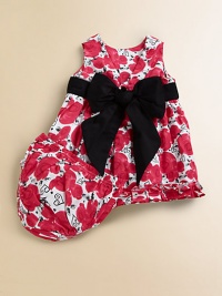 Allover roses and a sweet bow adornment breathe life into this sweet sateen silhouette with matching bloomers.V-neckSleevelessFront button closureHigh waist with sash detailRuffled hemCottonMachine washImported Please note: Number of buttons may vary depending on size ordered. Allover roses and a sweet bow adornment breathe life into this sweet sateen silhouette with matching bloomers.V-neckSleevelessFront button closureHigh waist with sash detailRuffled hemCottonMachine washImported Please note: Number of buttons may vary depending on size ordered.