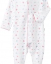 Noa Lily Baby-Girls Newborn Footie with Butterflies, White, 9 Months