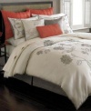 Martha Stewart Etched Peony King 9 Piece Comforter Bed In A Bag Set