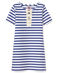 Nautical stripes and lace-up placket add a classic preppy appeal to this short sleeve dress from Juicy Couture. Nautical stripes and lace-up placket add a classic preppy appeal to this short sleeve dress from Juicy Couture.