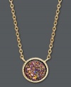 Spice up your look with this confetti-inspired design. Flecks of brilliant color combine in this multicolored druzy pendant. Set in 14k gold. Approximate length: 18 chain. Approximate drop: 1/2 inch.