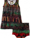 Little Ella Baby-Girls Infant Native Dress and Bloomer, Lime/Navy, 3-6 Months