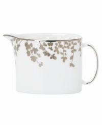 An instant classic from kate spade new york, this Gardner Street Platinum creamer exudes contemporary elegance. Stems of platinum foliage flourish on fine white bone china, creating a stylized two-tone floral motif to freshen up your formal table. An instant classic from kate spade new york, this Gardner Street Platinum creamer exudes contemporary elegance. Stems of platinum foliage flourish on fine white bone china, creating a stylized two-tone floral motif to freshen up your formal table.