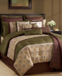The way your bed was meant to be. With 12 layers of sumptuous style, the Kismet bedding set features elaborate quilting and textural detail in a sophisticated palette. A floral-inspired design varies from piece to piece for a uniquely put-together look. (Clearance) The way your bed was meant to be. With 12 layers of sumptuous style, the Kismet bedding set features elaborate quilting and textural detail in a sophisticated palette. A floral-inspired design varies from piece to piece for a uniquely put-together look. (Clearance)