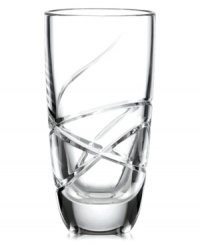 A fanciful cut pattern contrasts the timeless form of Adorn highball glasses, featuring sumptuous clear crystal from Lenox. A fanciful cut pattern contrasts the timeless form of Adorn highball glasses, featuring sumptuous clear crystal from Lenox.