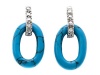 Noah Philippe(tm) Oval Shape Turquoise Earrings in 925 Sterling Silver