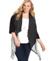 Add an on-trend layer to your look with Cha Cha Vente's colorblocked plus size cardigan-- it's a must-have for the season! (Clearance)